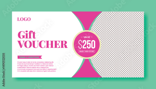 Elegant Gift Voucher for Beauty Salon and Hair Salon Promotions giveaway gift card design, Promotional Sale Discount Shopping gift card Voucher layout, discount voucher graphic template