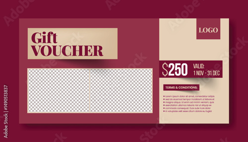 Elegant Gift Voucher for Beauty Salon and Hair Salon Promotions giveaway gift card design, Promotional Sale Discount Shopping gift card Voucher layout, discount voucher graphic template