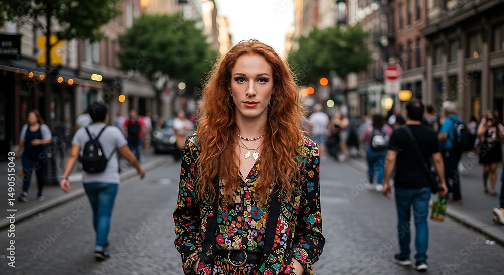 Confident person in urban setting Confident person in urban setting