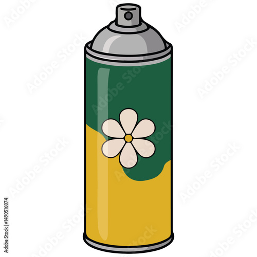 Floral air freshener bottle isolated vector illustration