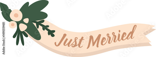 Just married placard vector illustration