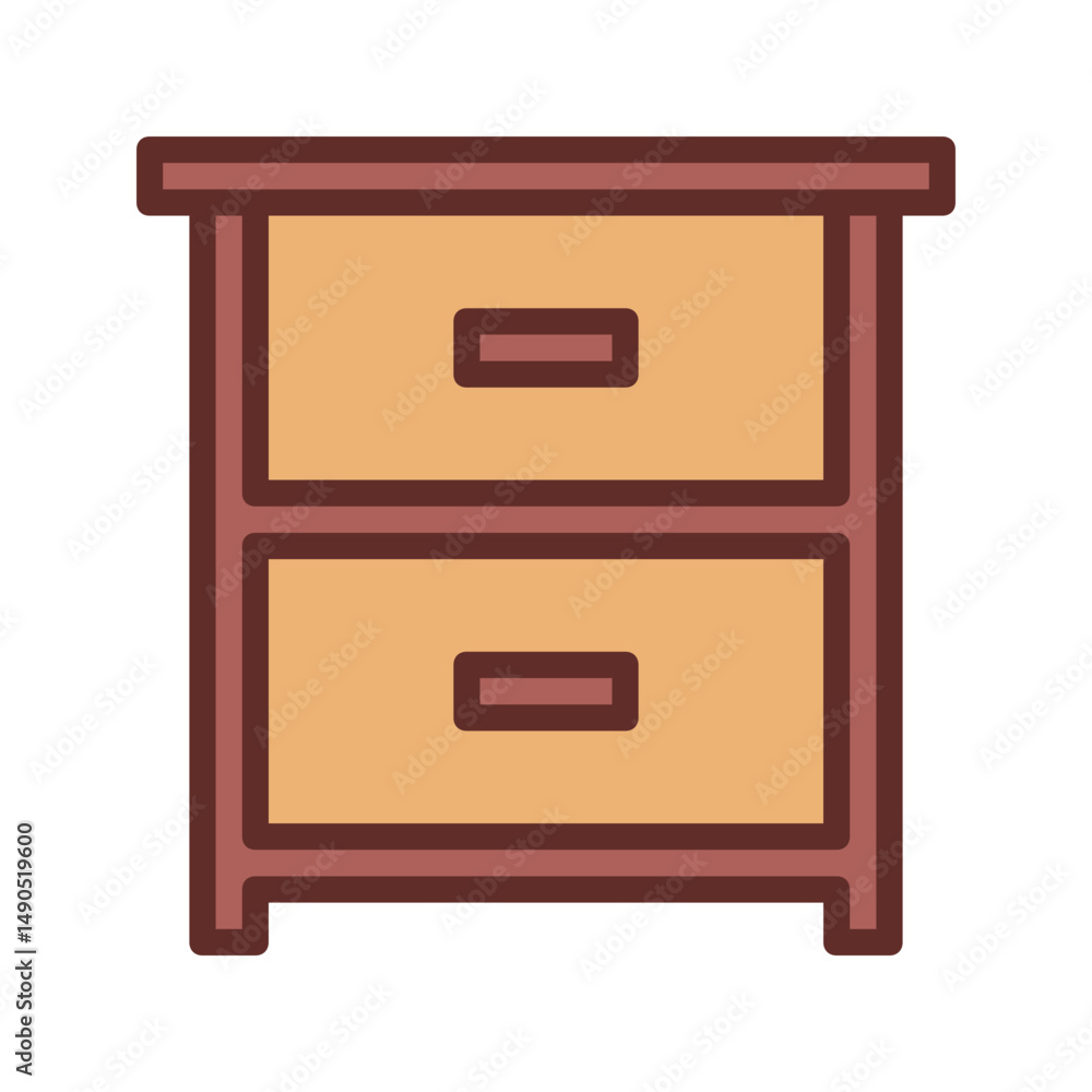 Outline filled drawer vector for bedroom storage Outline filled drawer vector for bedroom storage