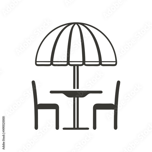 Outdoor Café Table and Chairs Vector Design.
