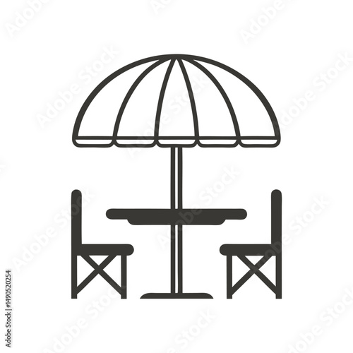 Outdoor Café Table and Chairs Vector Design.