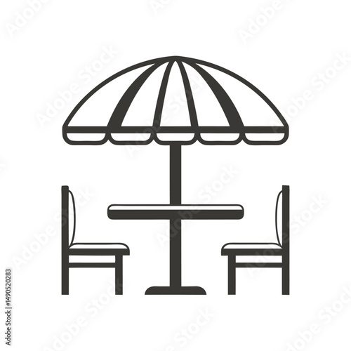 Outdoor Café Table and Chairs Vector Design.