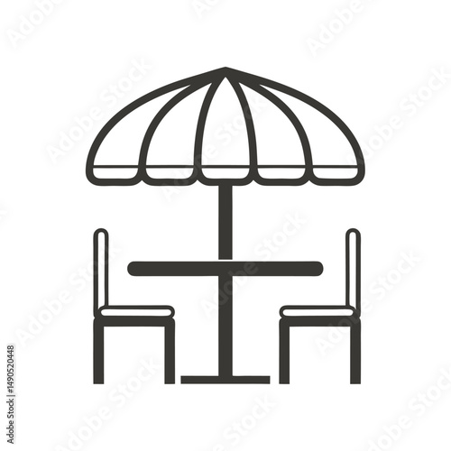 Outdoor Café Table and Chairs Vector Design.