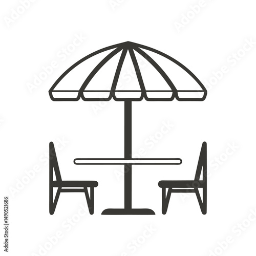 Outdoor Café Table and Chairs Vector Design.