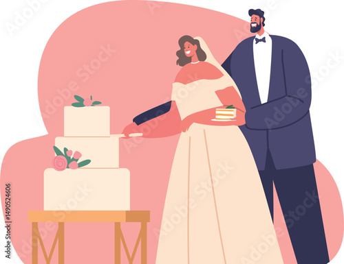 Bride groom eating wedding cake
