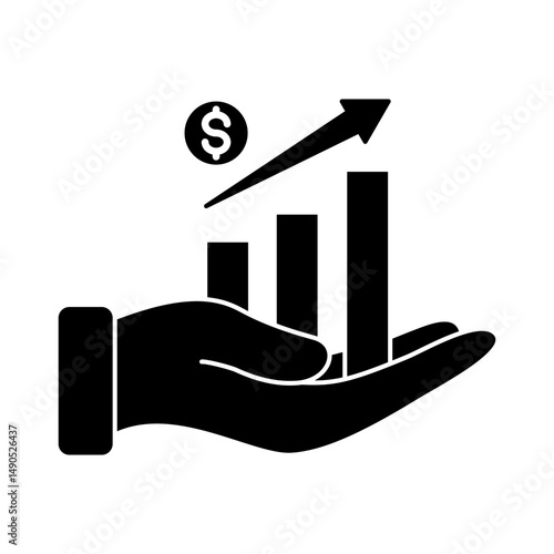 Business Growth Icon Glyph