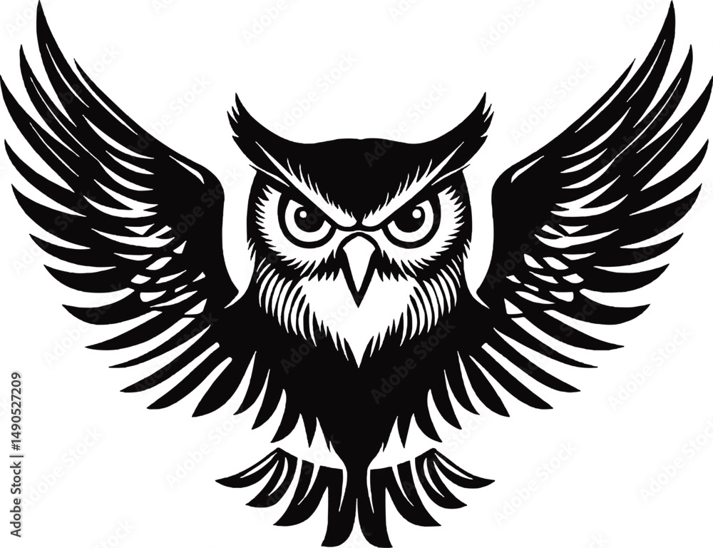 Fototapeta premium Eagle owl vector illustration