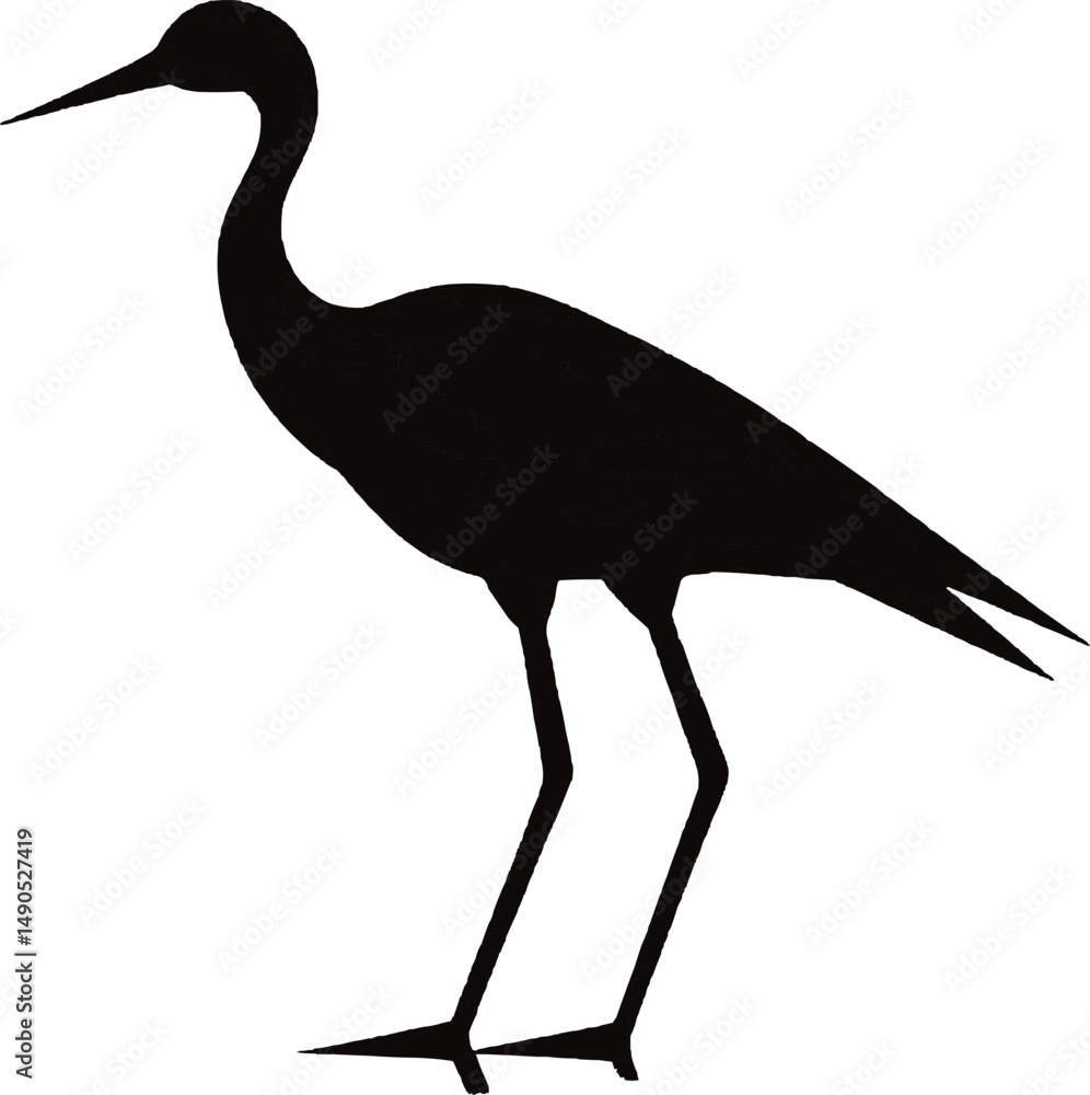 Fototapeta premium Heron silhouette isolated on white