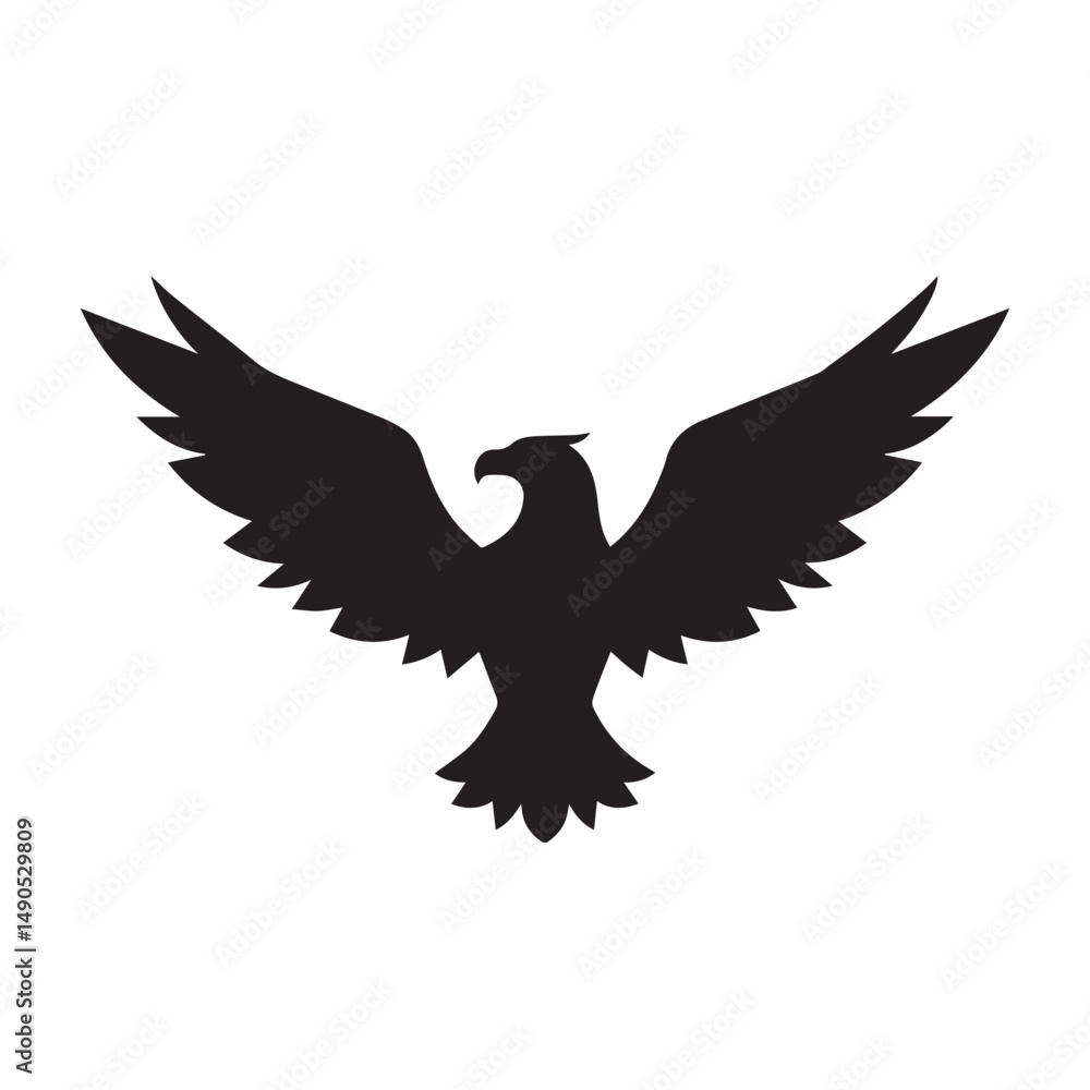 Obraz premium eagle logo vector Bold and clean eagle logo vector, with sharp lines and a strong silhouette 