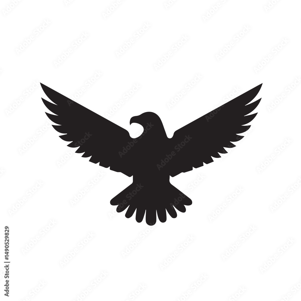 Naklejka premium eagle logo vector Bold and clean eagle logo vector, with sharp lines and a strong silhouette 