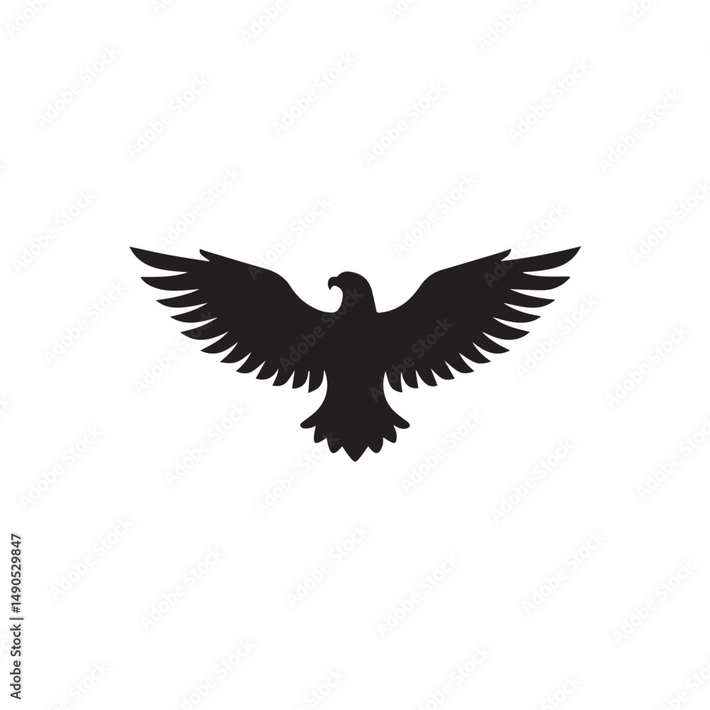 Obraz premium eagle logo vector Bold and clean eagle logo vector, with sharp lines and a strong silhouette 