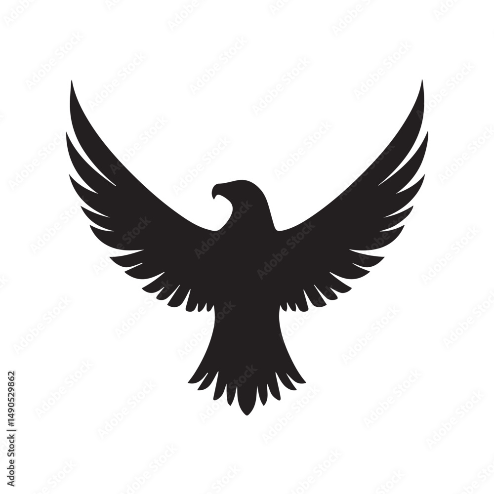 Obraz premium eagle logo vector Bold and clean eagle logo vector, with sharp lines and a strong silhouette 
