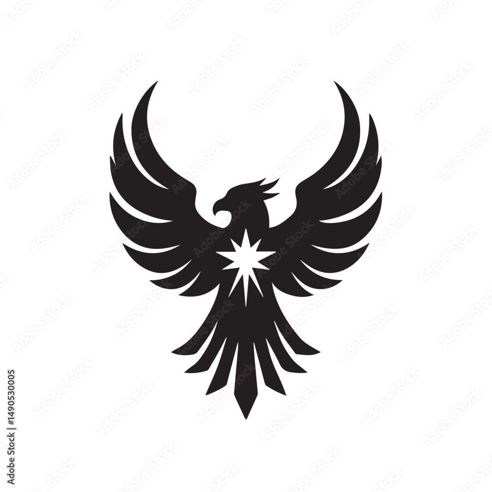 Obraz premium eagle logo vector Bold and clean eagle logo vector, with sharp lines and a strong silhouette 