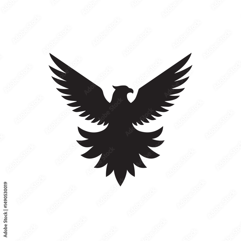 Obraz premium eagle logo vector Bold and clean eagle logo vector, with sharp lines and a strong silhouette 