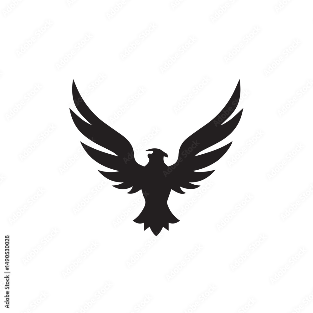 Obraz premium eagle logo vector Bold and clean eagle logo vector, with sharp lines and a strong silhouette