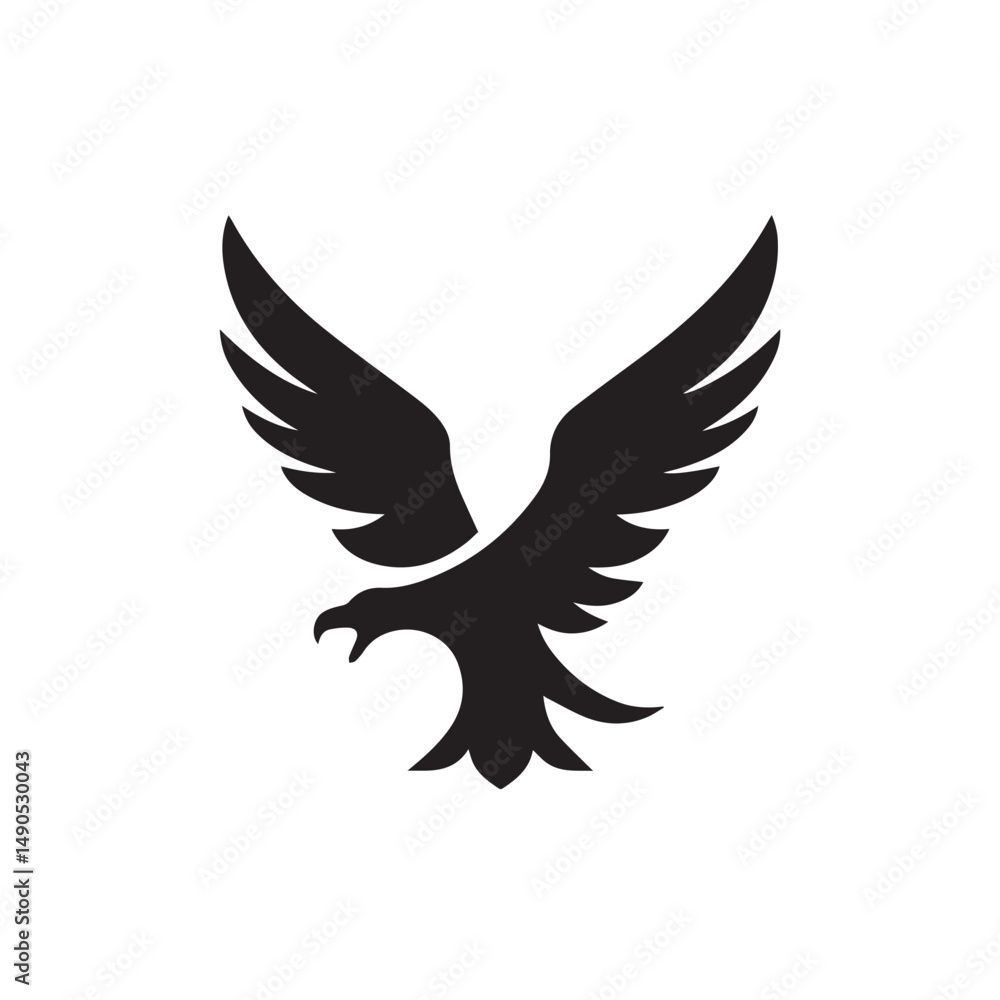 Obraz premium eagle logo vector Bold and clean eagle logo vector, with sharp lines and a strong silhouette 