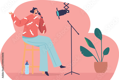 Female comedian artist standup show