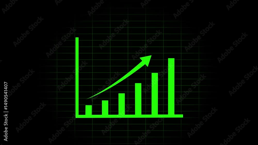 Animated financial growth chart with trend line graph. silver symbol growth bar chart of economy. Looped video. Vector illustration isolated on green background. Animated financial growth chart with trend line graph. silver symbol growth bar chart of economy. Looped video. Vector illustration isolated on green background.