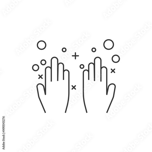 Washing hand icon outline style. Hygiene icon for company