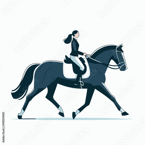 illustration of a person riding a horse 