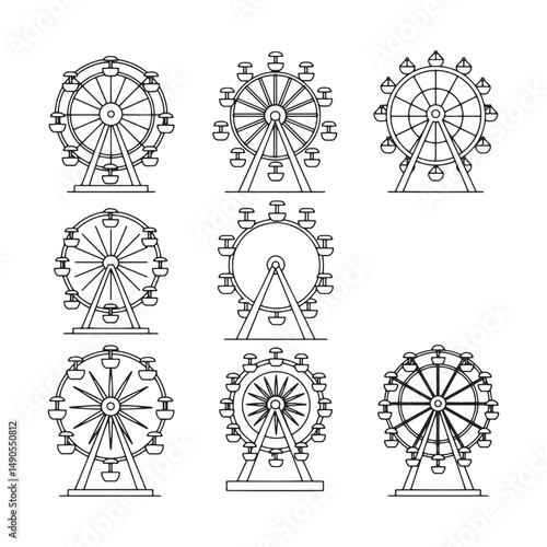 Clean Ferris wheel design showcasing seamless fairground ride structural balance