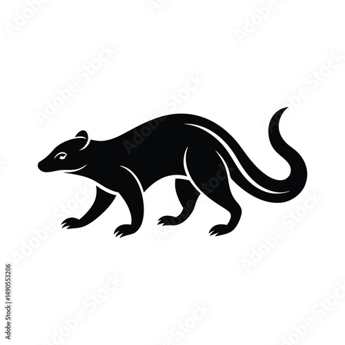 Grison Scurrying Short Vector Silhouette