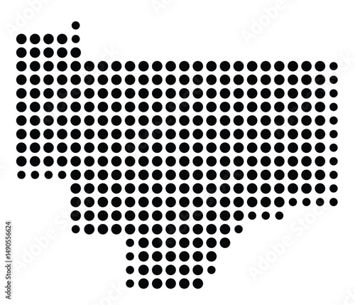 Symbol Map Of the County Bullock (Alabama, US) showing the County with a few black dots