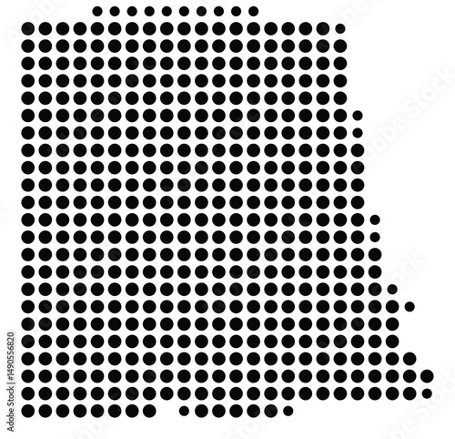 Symbol Map Of the County Chambers (Alabama, US) showing the County with a few black dots