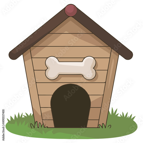 Outdoor pet house isolated vector illustration on white background