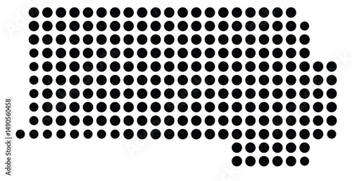 Symbol Map Of the County Clay (Arkansas, US) showing the County with a few black dots