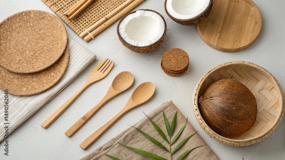 Collection of Eco Friendly Kitchen Tools Made from Natural and Sustainable Materials Collection of Eco Friendly Kitchen Tools Made from Natural and Sustainable Materials