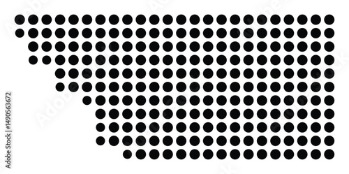 Symbol Map Of the County Kern (California, US) showing the County with a few black dots