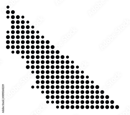 Symbol Map Of the County Mono (California, US) showing the County with a few black dots