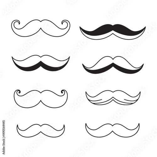 Iconic vampire mustache design featuring exaggerated fang curves