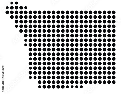 Symbol Map Of the County San Diego (California, US) showing the County with a few black dots