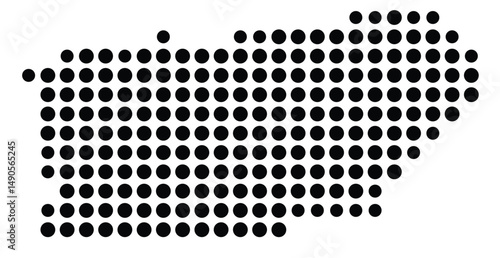 Symbol Map Of the County Tehama (California, US) showing the County with a few black dots