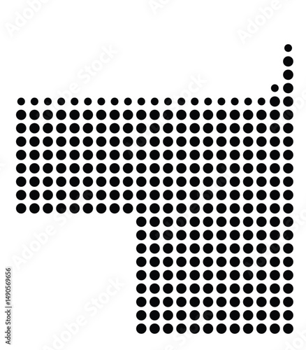 Symbol Map Of the County Hendry (Florida, US) showing the County with a few black dots