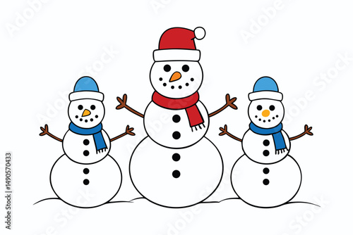 snowman with red hat