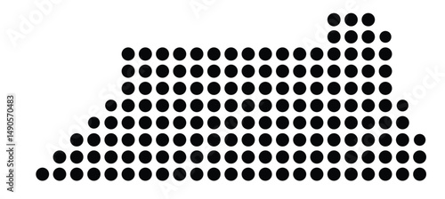 Symbol Map Of the County Martin (Florida, US) showing the County with a few black dots