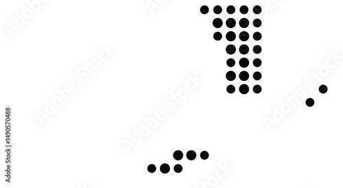 Symbol Map Of the County Monroe (Florida, US) showing the County with a few black dots