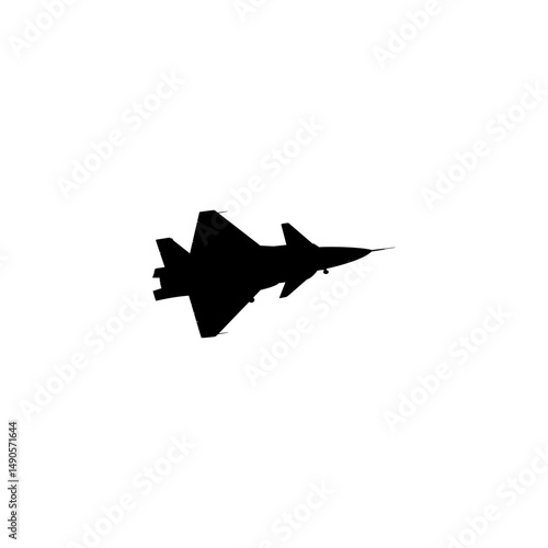 Silhouette of the Turkiye Jet Fighter, Fighter aircraft are military aircraft designed primarily for air-to-air combat. Can use for Pictogram, Logo, News Illustration, Infographic or Design Element.