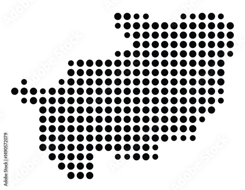 Symbol Map Of the County Brantley (Georgia, US) showing the County with a few black dots