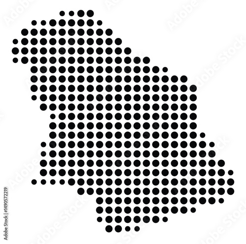 Symbol Map Of the County Bulloch (Georgia, US) showing the County with a few black dots