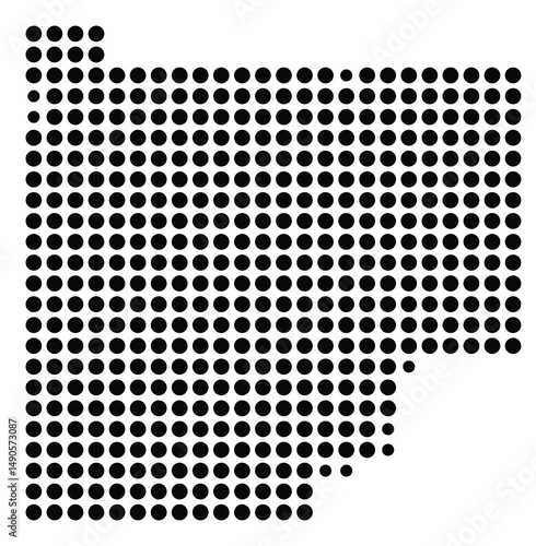 Symbol Map Of the County Cherokee (Georgia, US) showing the County with a few black dots