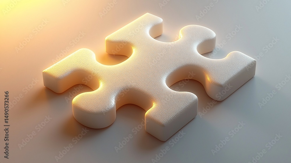 Fototapeta premium Single puzzle piece, light background