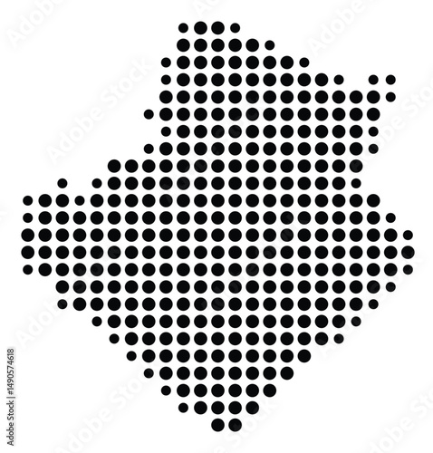 Symbol Map Of the County Gwinnett (Georgia, US) showing the County with a few black dots