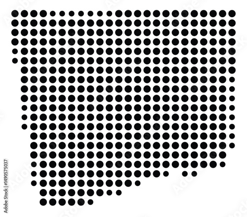 Symbol Map Of the County Haralson (Georgia, US) showing the County with a few black dots